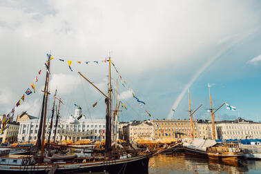 Market square and ships.