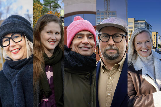 Johanna Laisaari, Reetta Vanhanen, Shawn Huff, Paavo Arhinmäki och Maarit Vierunen.