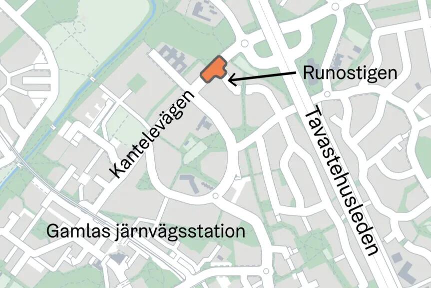 Karta över byggplatsens läge.