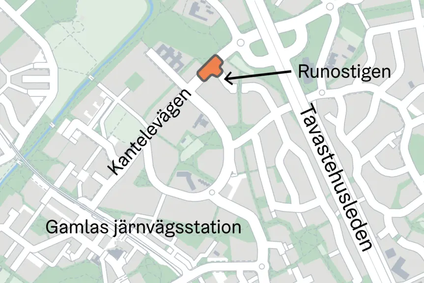 Karta över byggplatsens läge.