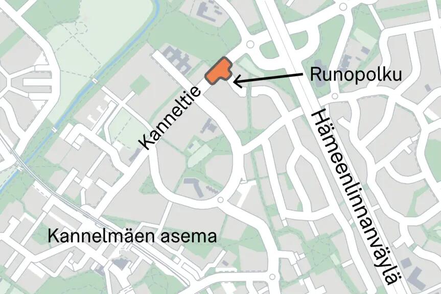 Kartta työmaan sijainnista.