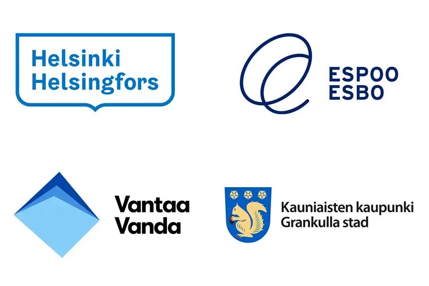 Helsingin, Espoon, Vantaan ja Kauniaisten logot