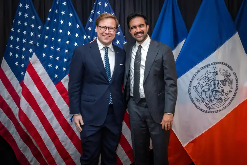 Pormestarit Sazonov ja Mamdani New Yorkissa