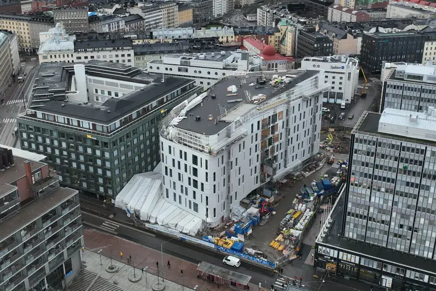 Työmaa joulukuussa 2025