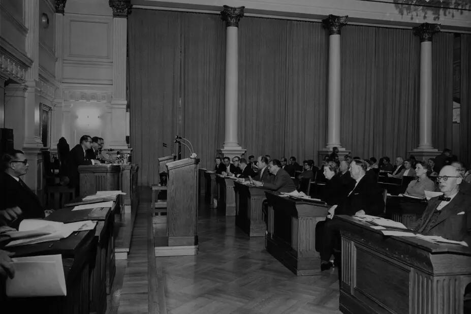 Stadsfullmäktigemöte 1958.