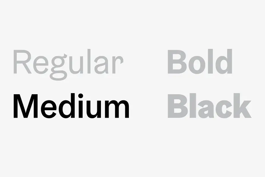The Medium style is used in signs.