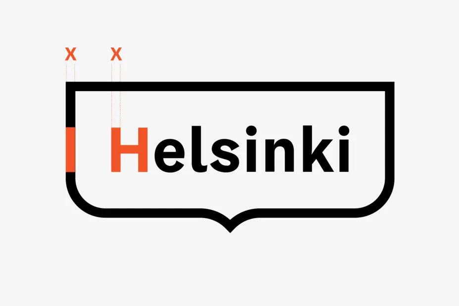 Kehystunnuksen viivanpaksuus määräytyy H-kirjaimen rungon paksuuden mukaan.