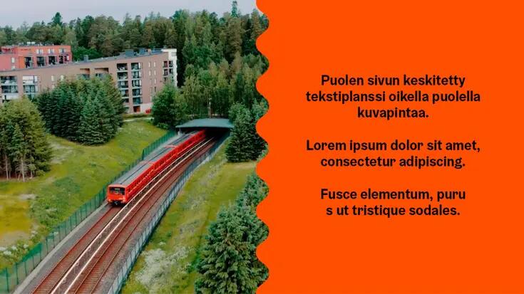 Videon puolen sivun planssi koromuodolla ja otsikolla. 