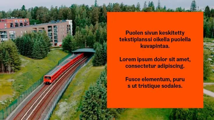 Videon puolen sivun planssi otsikolla ja marginaalilla. 