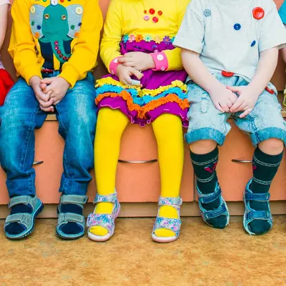 Children sitting in a row