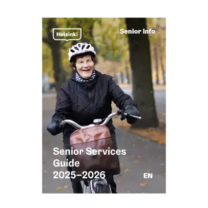 A senior rider rides a bike.